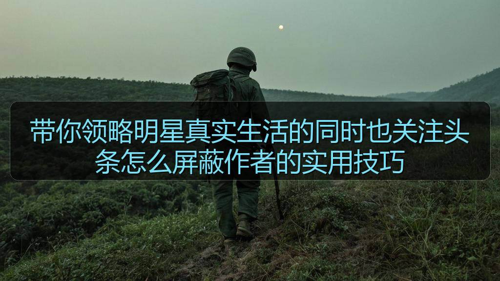 带你领略明星真实生活的同时也关注头条怎么屏蔽作者的实用技巧