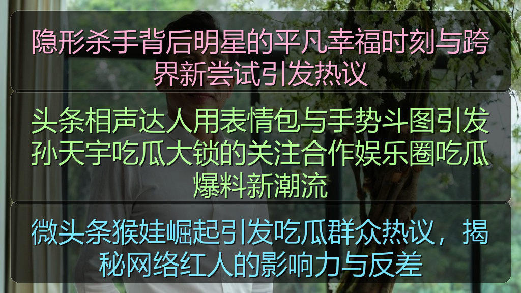 隐形杀手背后明星的平凡幸福时刻与跨界新尝试引发热议